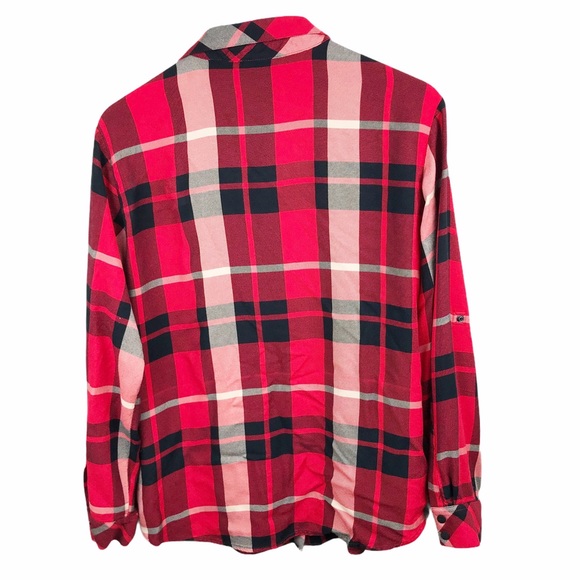 Sanctuary Boyfriend Shirt Red Plaid Button Down - Picture 2 of 7
